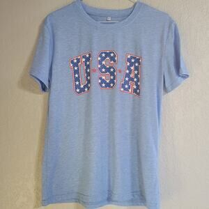 Boutique Women's Small USA Flag Short Sleeve T-Shirt